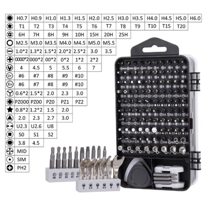 Kit Destornillador de Precisión 115 en 1 prv